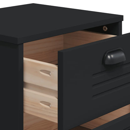 Bedside Cabinet Viken Black Engineered Wood