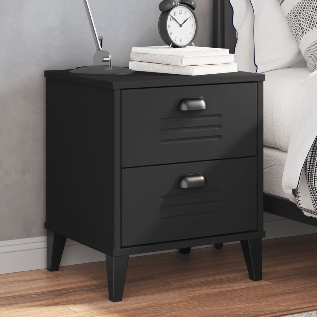 Bedside Cabinet Viken Black Engineered Wood