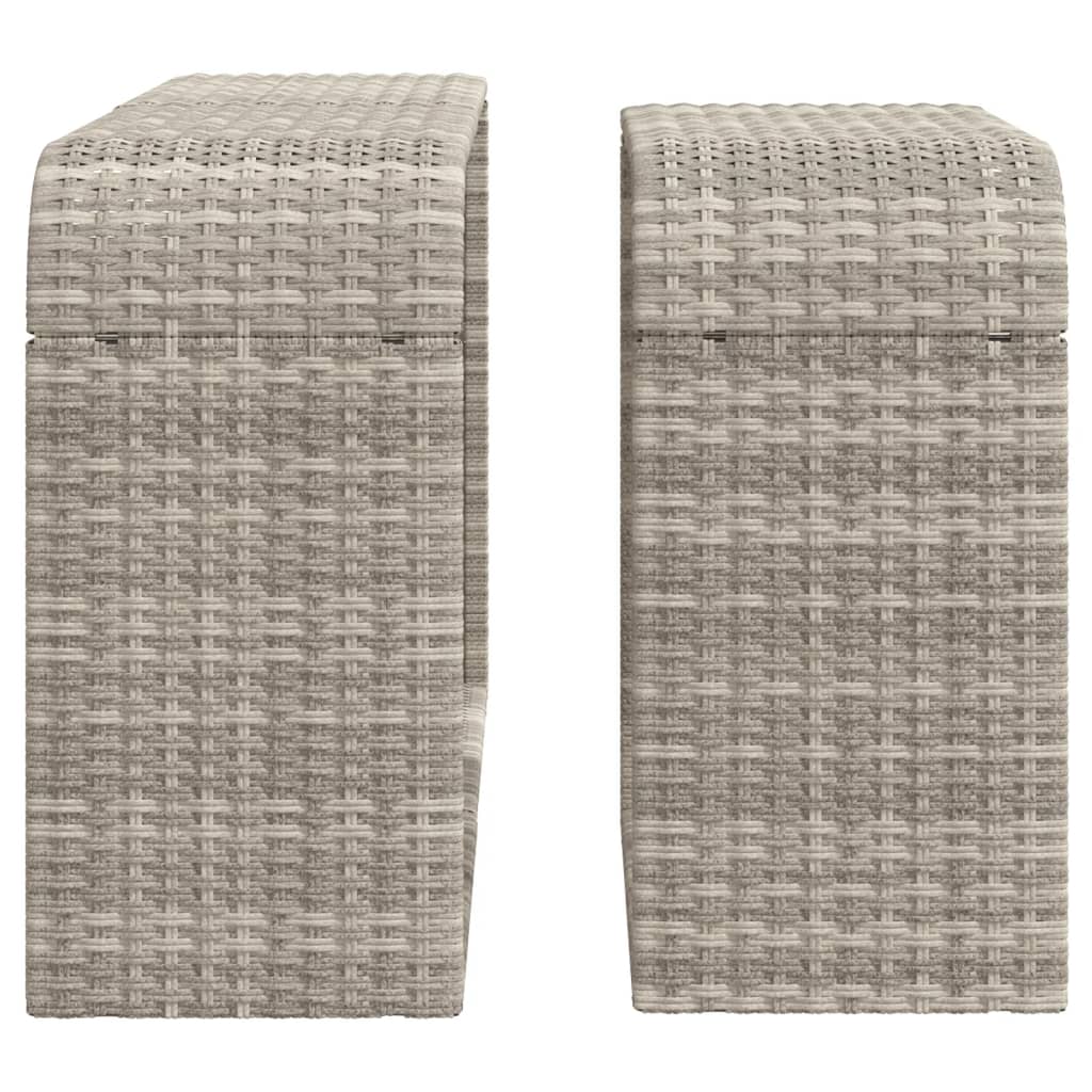 Storage Shelves 2 Pcs Light Grey Poly Rattan