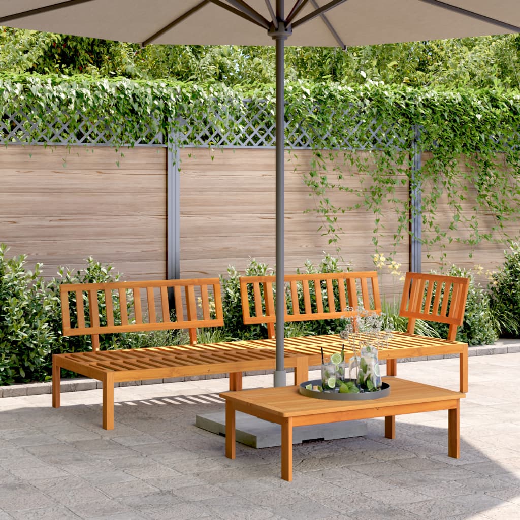 3 Piece Garden Pallet Sofa Set Solid Wood Acacia