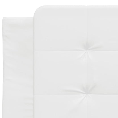 Bed Frame With Headboard White 90X190 Cm Single Faux Leather