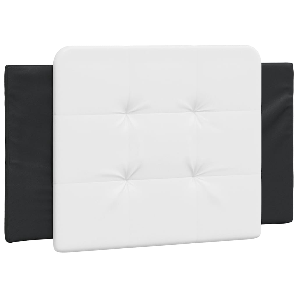 Bed Frame With Headboard Black And White 90X190 Cm Single Faux Leather