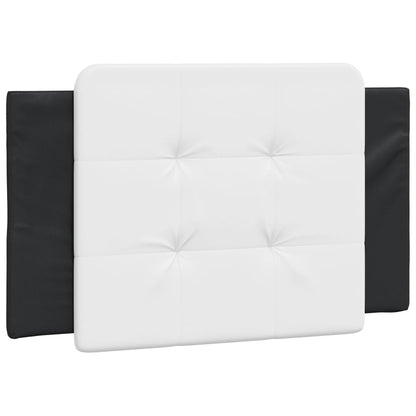 Bed Frame With Headboard Black And White 90X190 Cm Single Faux Leather