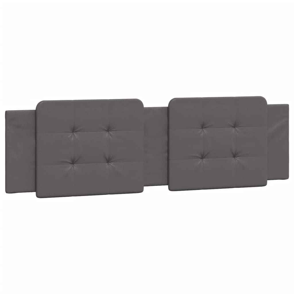 Bed Frame With Headboard Grey 180X200 Cm Super King Faux Leather