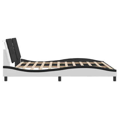 Bed Frame With Headboard White And Black 180X200 Cm Super King Faux Leather