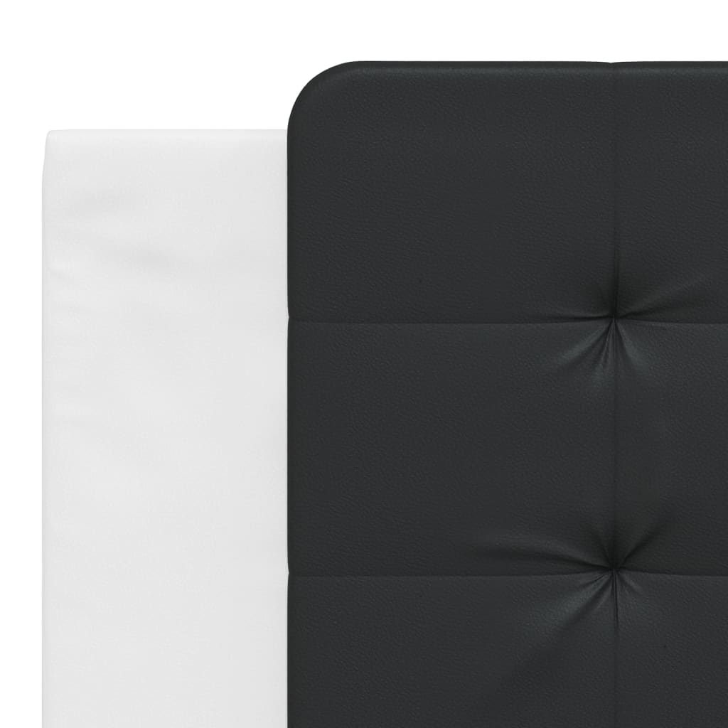 Bed Frame With Headboard White And Black 180X200 Cm Super King Faux Leather