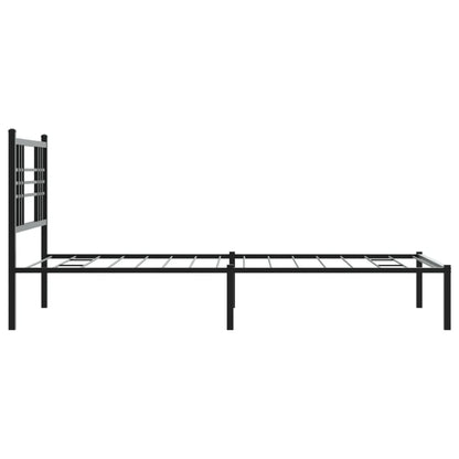 Metal Bed Frame Without Mattress With Headboard Black 100X190Cm