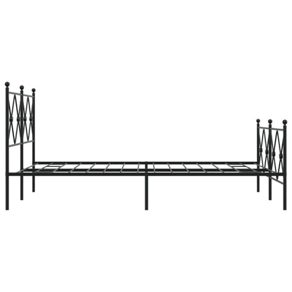 Metal Bed Frame Without Mattress With Footboard Black 120X200Cm