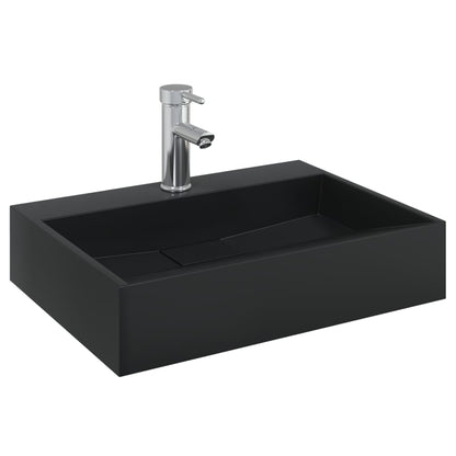 Wash Basin 50X38X11 Cm Mineral Cast/Marble Cast Matt Black