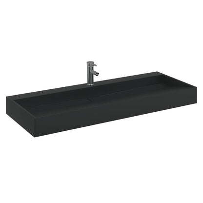 Wash Basin 120X46X11 Cm Mineral Cast/Marble Cast Matt Black