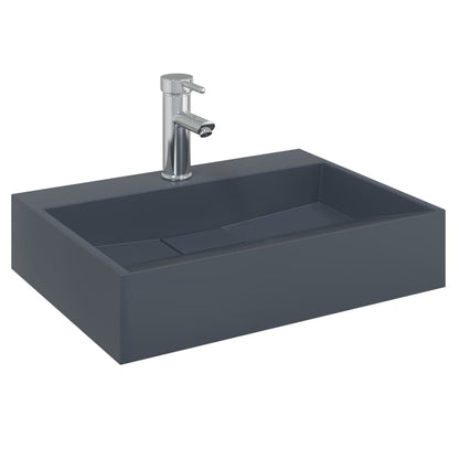 Wash Basin 50X38X11 Cm Mineral Cast/Marble Cast Anthracite