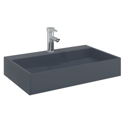 Wash Basin 60X38X11 Cm Mineral Cast/Marble Cast Anthracite