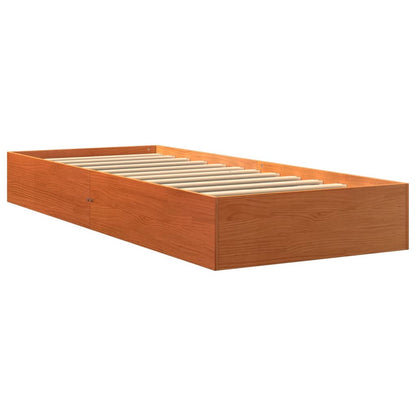 Bed Frame Wax Brown 90X190 Cm Single Solid Wood Pine