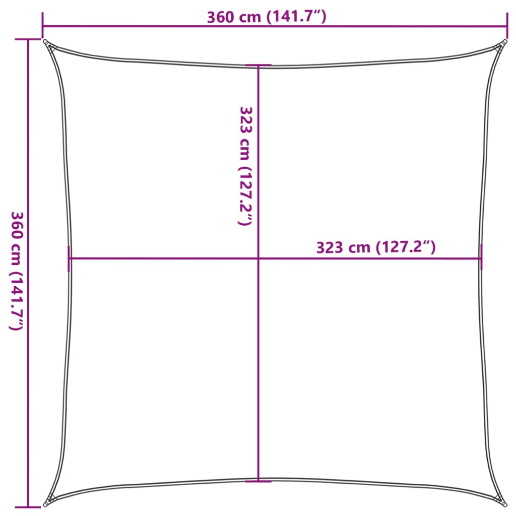 Sun Shade Sail Light Grey 3.6X3.6 M 100% Polyester Oxford