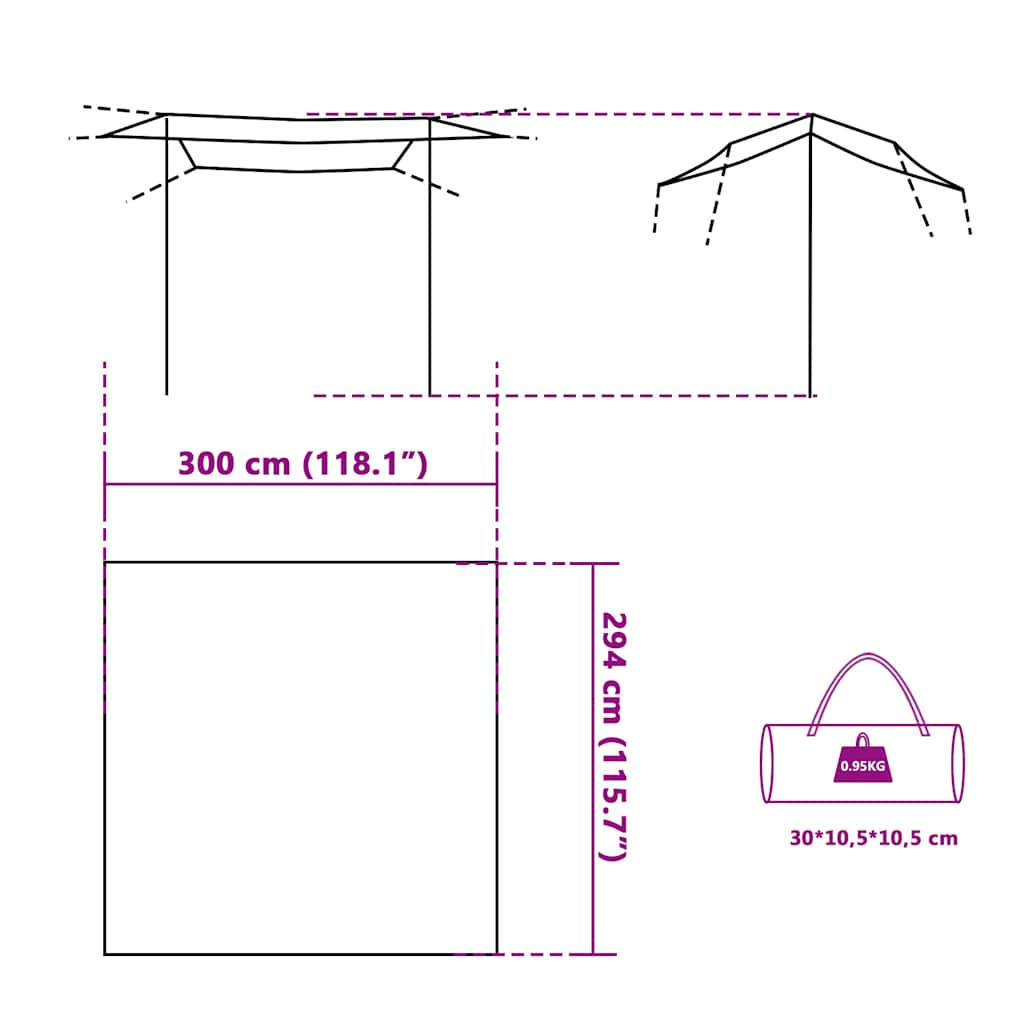 Camping Tarp Blue 300X294 Cm Waterproof