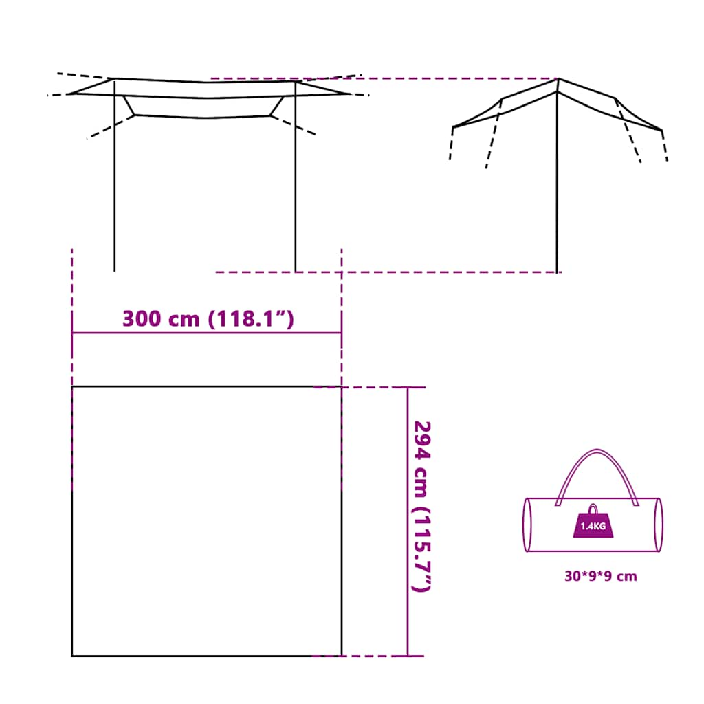 Camping Tarp Blue 300X294 Cm Waterproof