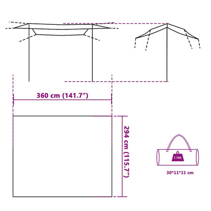 Camping Tarp Blue 360X294 Cm Waterproof