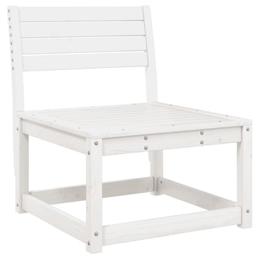 Garden Sofa White Solid Wood Pine