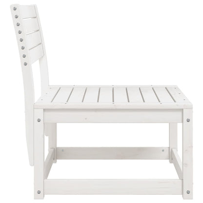 Garden Sofa White Solid Wood Pine