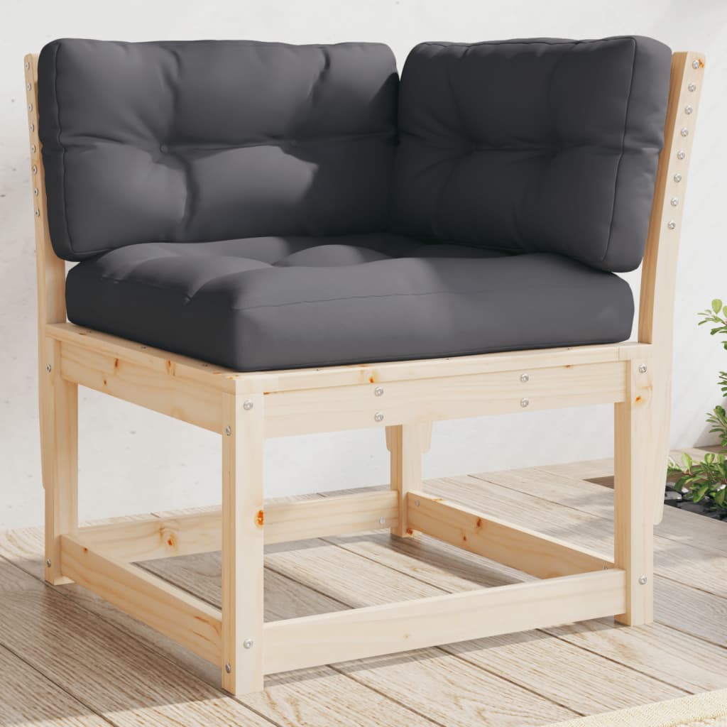 Garden Sofa Corner With Cushions 73X73X78 Cm Solid Wood Pine