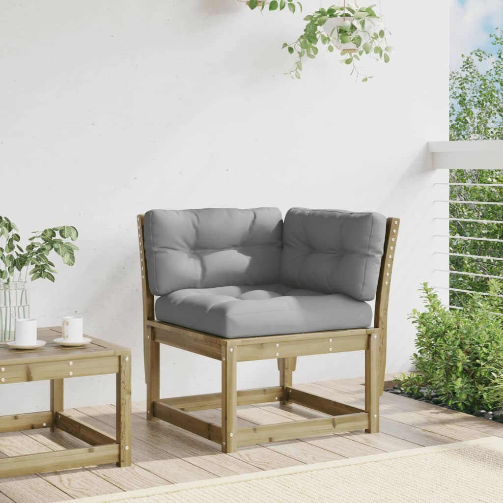 Garden Sofa Corner With Cushions 73X73X78 Cm Impregnated Wood Pine