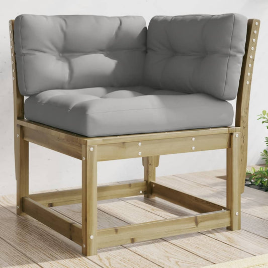 Garden Sofa Corner With Cushions 73X73X78 Cm Impregnated Wood Pine