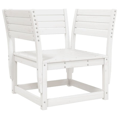 Garden Sofa Armrest With Cushions White Solid Wood Pine