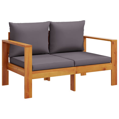 Garden Sofa With Cushions 2-Seater Solid Wood Acacia