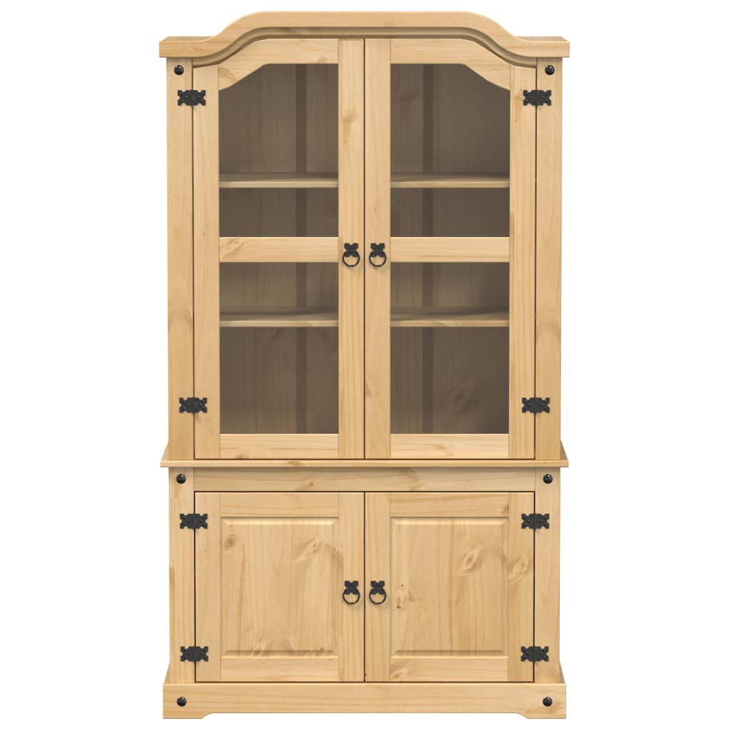 Glass Display Cabinet Corona 103.5X42X180 Cm Solid Wood Pine