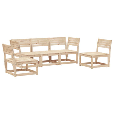 5 Piece Garden Sofa Set Solid Wood Pine