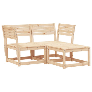 3 Piece Garden Sofa Set Solid Wood Pine