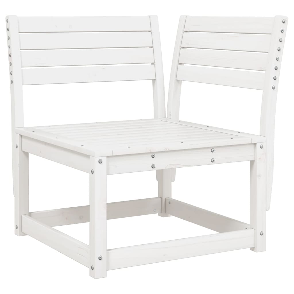 3 Piece Garden Sofa Set White Solid Wood Pine