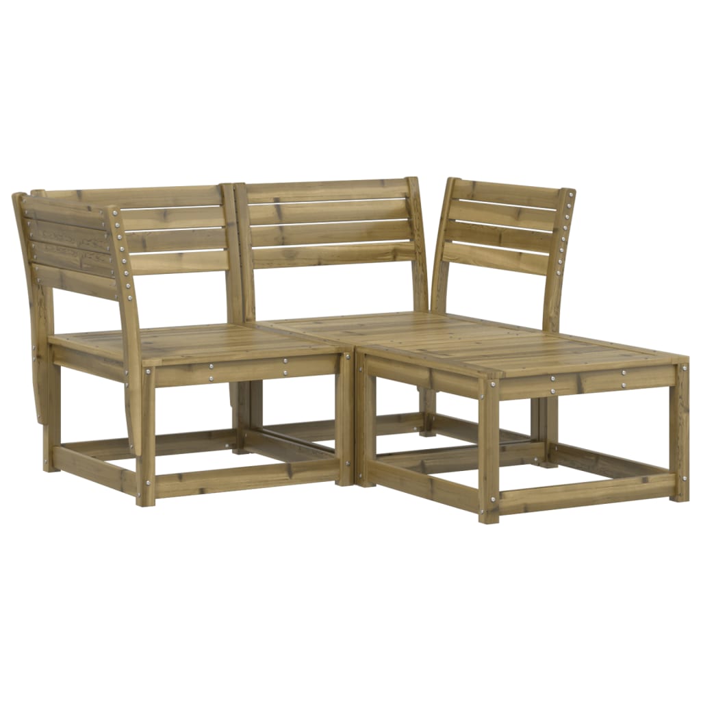 3 Piece Garden Sofa Set Impregnated Wood Pine