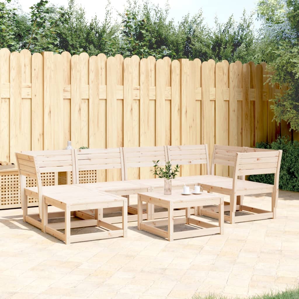 6 Piece Garden Sofa Set Solid Wood Pine