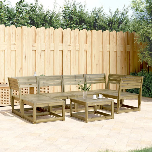 6 Piece Garden Sofa Set Impregnated Wood Pine