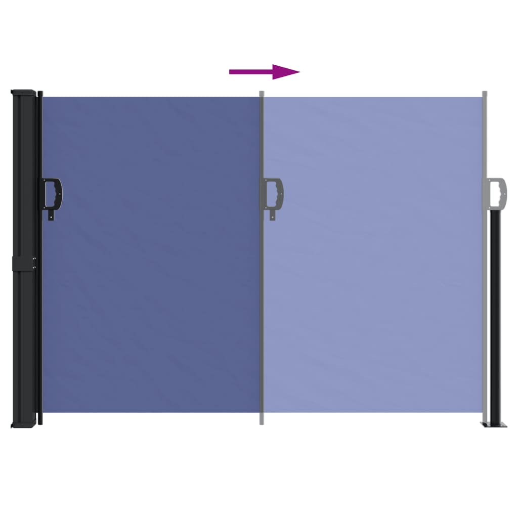 Retractable Side Awning Blue 140X300 Cm