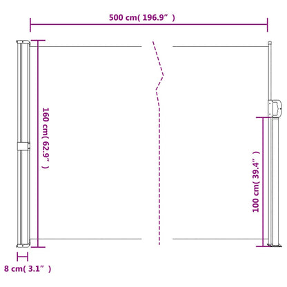 Retractable Side Awning Blue 160X500 Cm