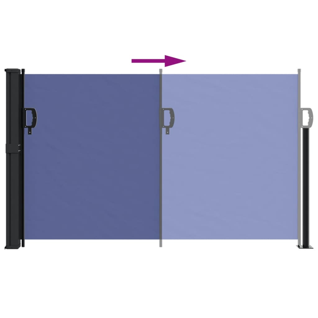 Retractable Side Awning Blue 120X600 Cm