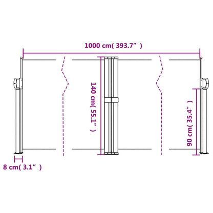 Retractable Side Awning Blue 140X1000 Cm