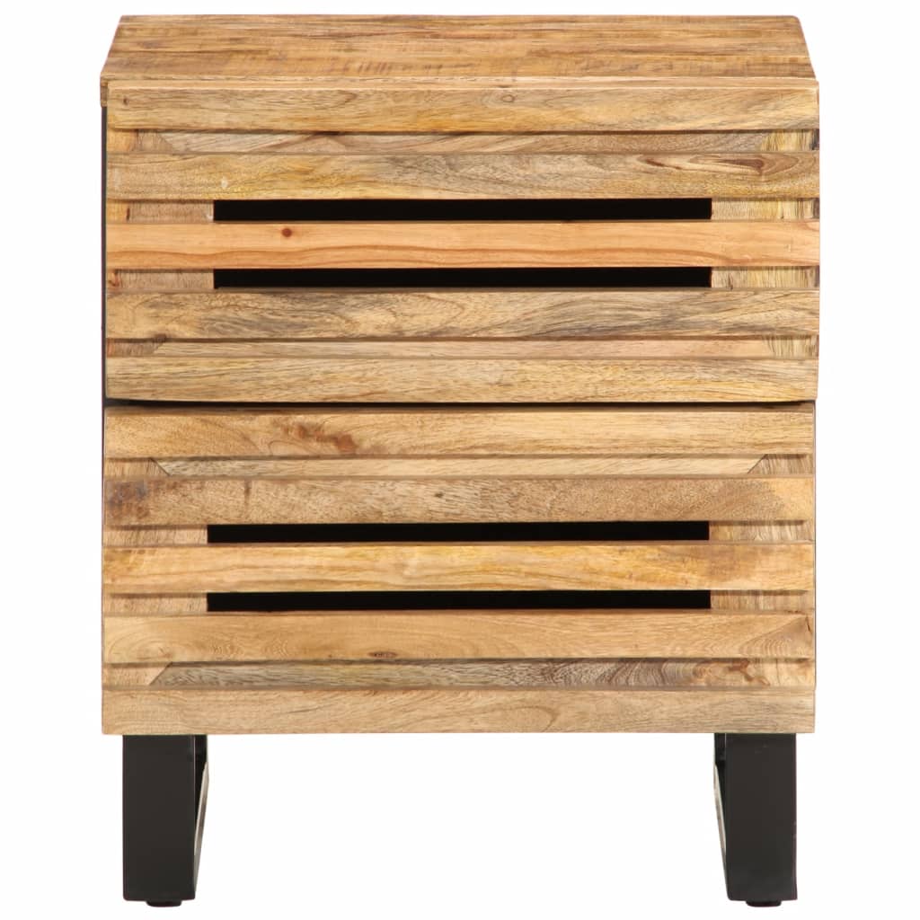 Bedside Cabinet 40X34X46 Cm Solid Wood Rough Mango