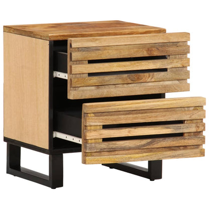 Bedside Cabinet 40X34X46 Cm Solid Wood Rough Mango