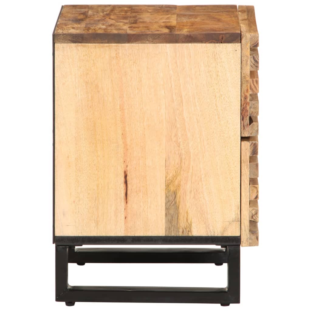 Bedside Cabinet 40X34X46 Cm Solid Wood Rough Mango