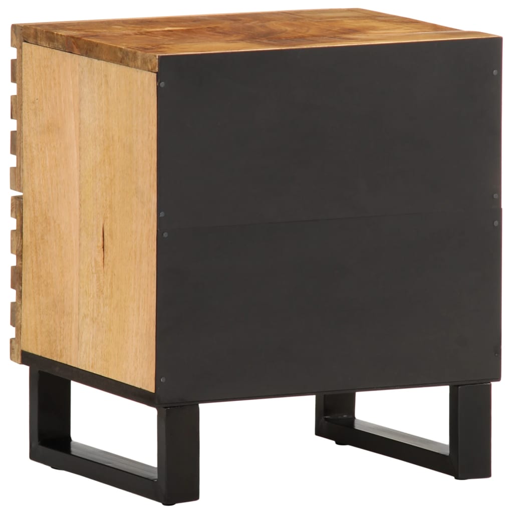 Bedside Cabinet 40X34X46 Cm Solid Wood Rough Mango