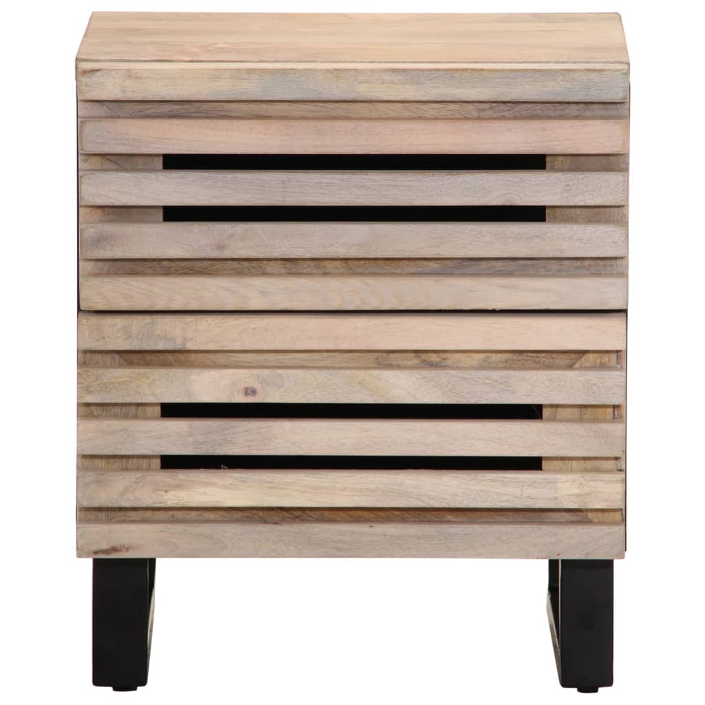 Bedside Cabinet 40X33X46 Cm Solid Wood Bleached Mango