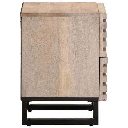 Bedside Cabinet 40X33X46 Cm Solid Wood Bleached Mango