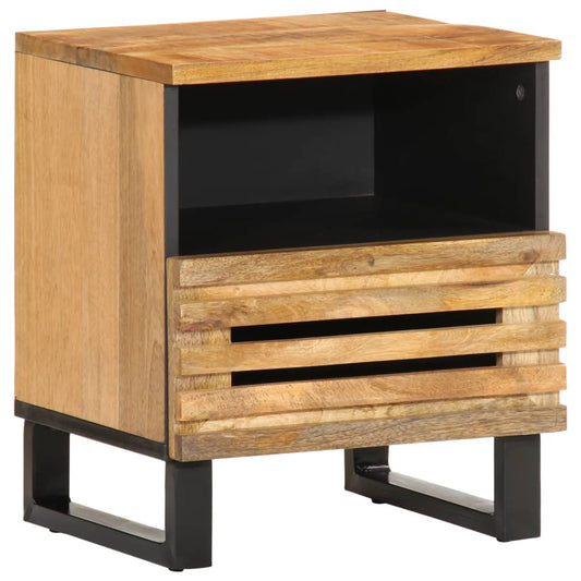 Bedside Cabinet 40X33X46 Cm Solid Wood Rough Mango