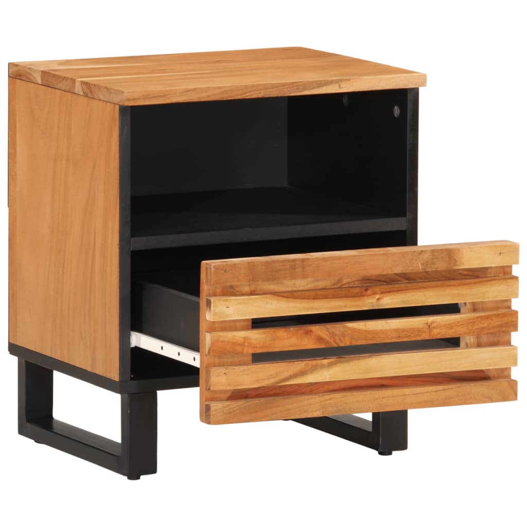 Bedside Cabinet 40X33X46 Cm Solid Wood Acacia