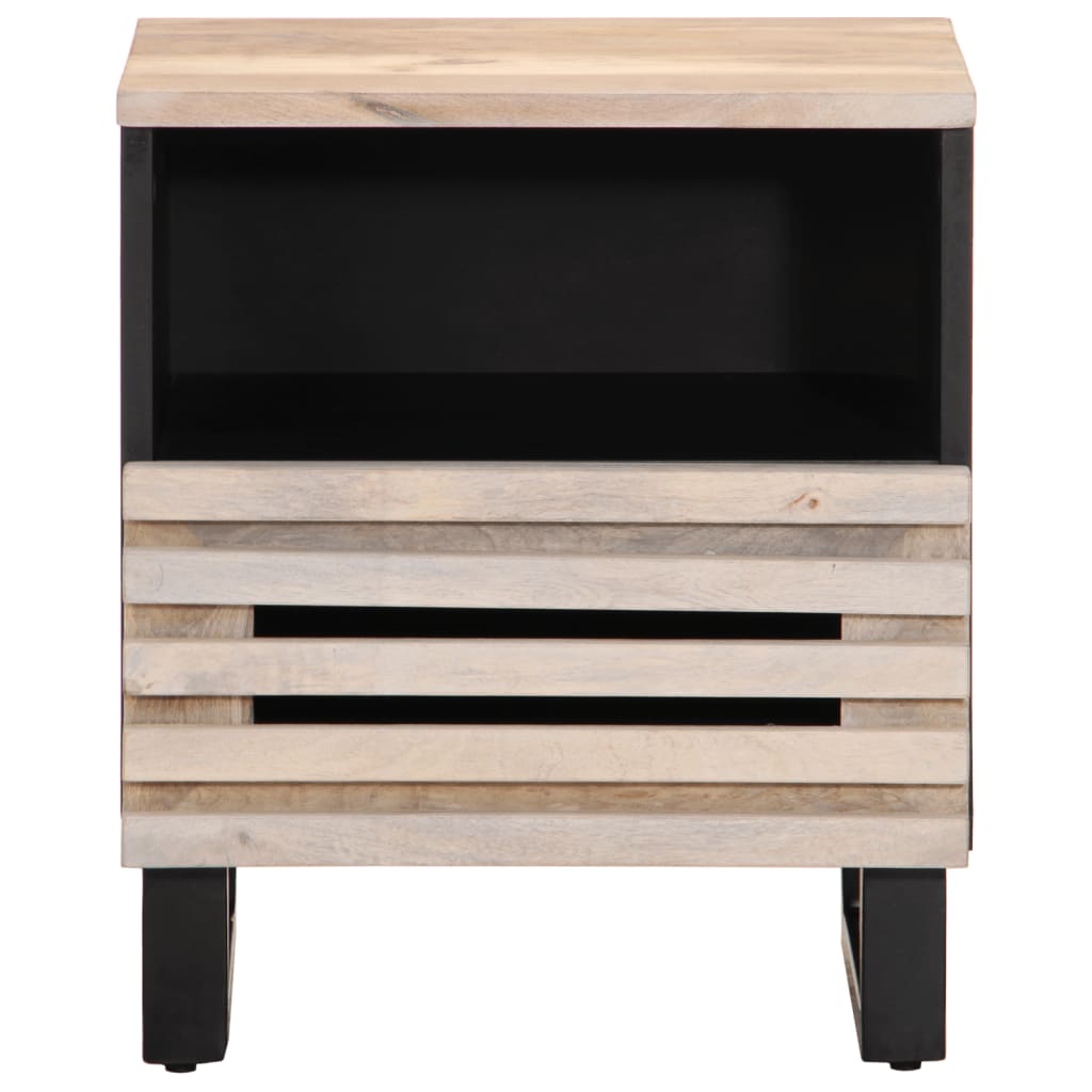 Bedside Cabinet 40X33X46 Cm Solid Wood Bleached Mango