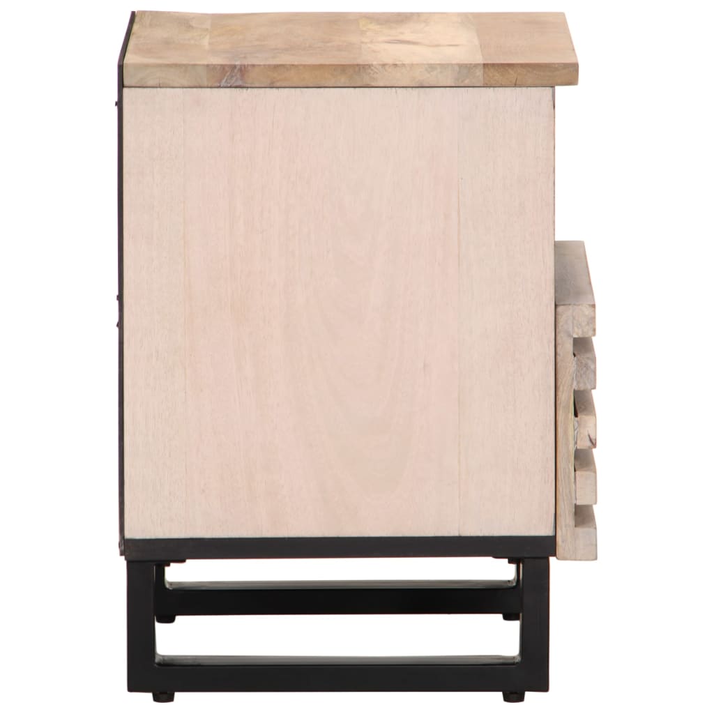 Bedside Cabinet 40X33X46 Cm Solid Wood Bleached Mango