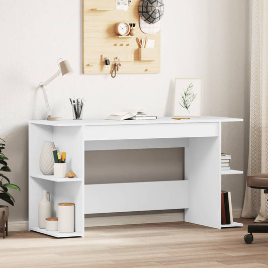 Desk White 140X50X75 Cm Engineered Wood